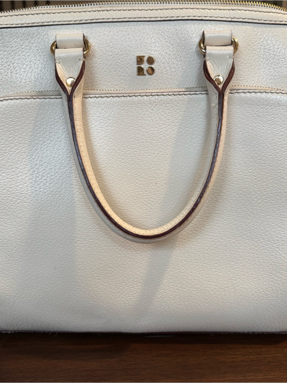 Kate Spade White Leather Work Laptop Tote Bag - Satchel Briefcase Crossbody